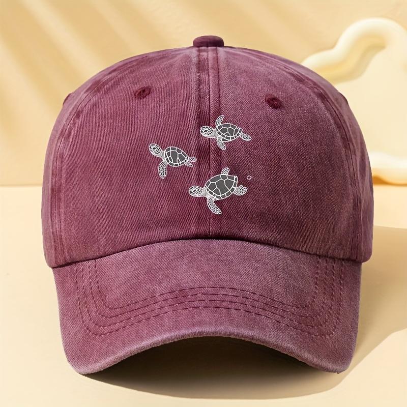 Turtle Print Unisex Baseball Cap with Adjustable Outdoor Casual Duckbill Cap Suitable for Outdoor Sports and Sun Protection