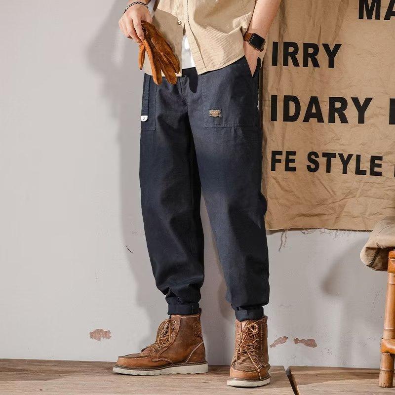 Overalls Men's Autumn New Retro Loose Fashion Trend Straight Blue Casual Pants