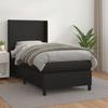 3132357 vidaXL Divan Bed with Mattress Black 90x200 Cm Faux Leather