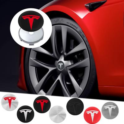 4pcs 56/60mm Car Wheel Center Hub Caps Emblem Stickers Tire Rim Covers Auto AccessoriesFor Model 3 Model Y Model S Model X
