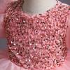 Flower Girls Ruffles Princess Birthday Wedding Party Dress Sequin Cake Dress
