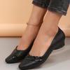 Fashion Women's Fashion Thick Heel Shoes Spring New Pointed Head Shallow Mouth Slip-on Soft Sole Anti-slip Wear-resistant Heel Shoes