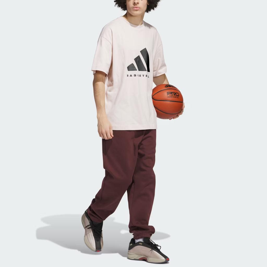 Adidas Basketball Comfortable Soft Short Sleeve T-Shirt Unisex Tops Light-Purple JD6129