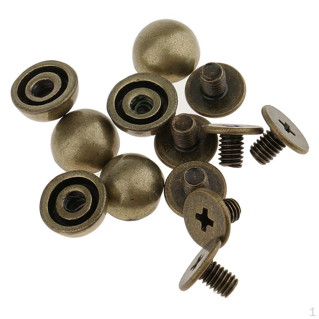 20 Double-sided Rivet Studs DIY Leathercraft Accessories - Bronze, 8mm