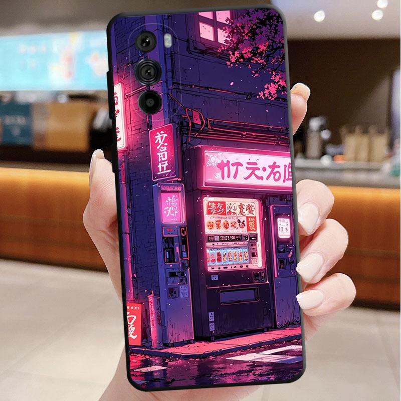 Japan Anime Street View Landscape Phone Case For Motorola Edge 60 50 40 Pro 60 50 40 30 Ultra Neo Fusion Moto G Play G Stylus G