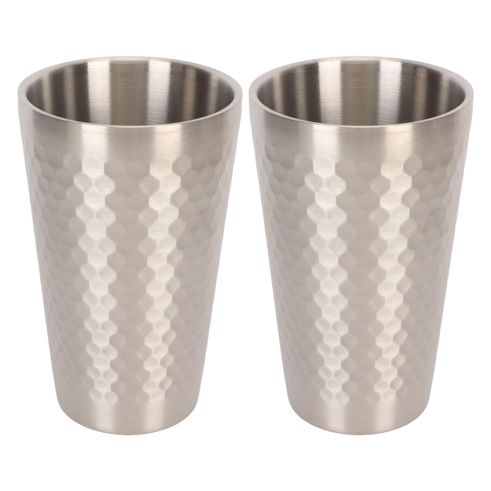 

2 шт. кружка для пива из нержавеющей стали 450 мл с двойной стенкой и воздушной изоляцией, кованые металлические чашки для кофе и чая