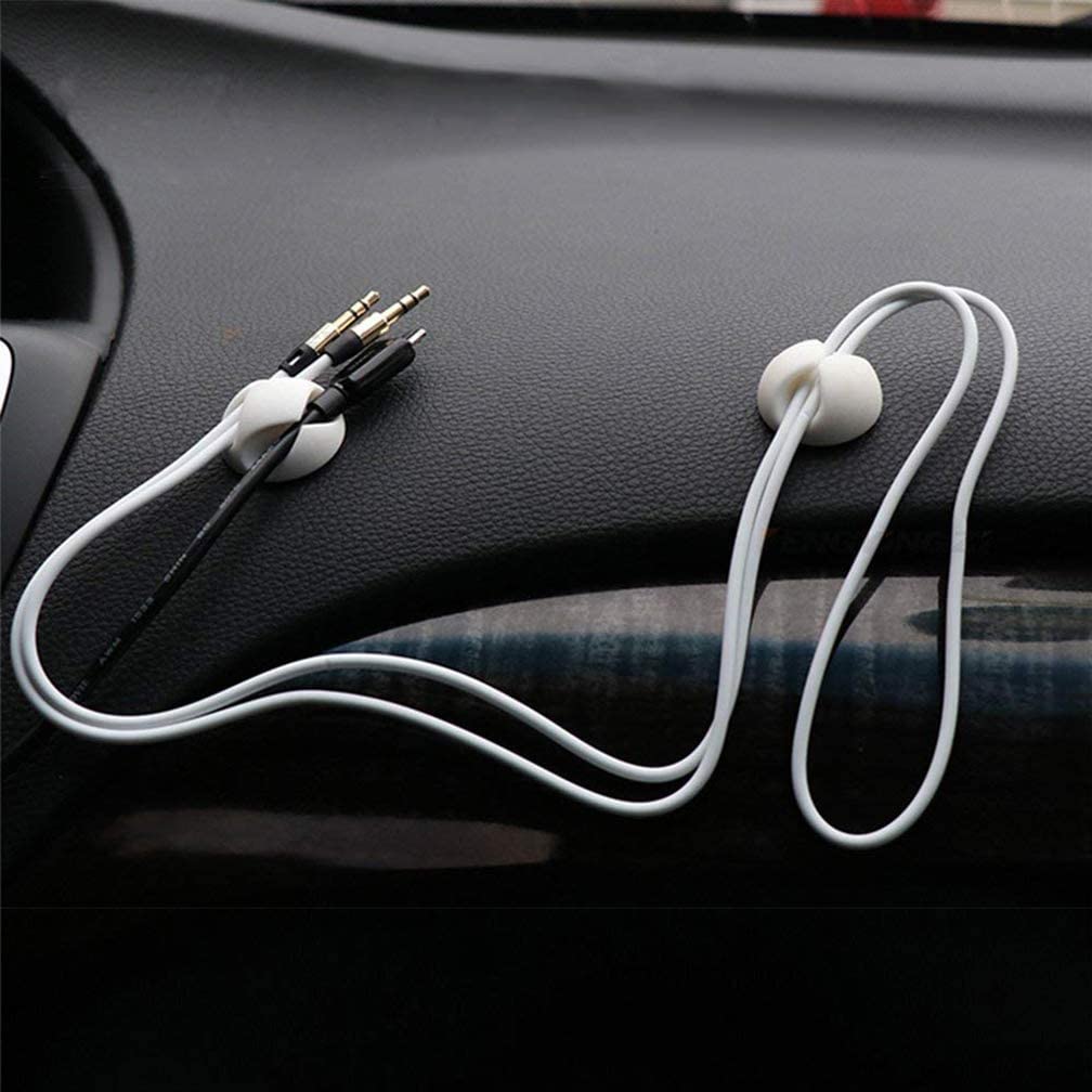 Car Interior USB Cable Organizer Silicone Tie Fixer Wire Winder Silicone Mobile Phone Cable Organizer Car Organizer Accessories