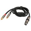 XLR Female to Dual RCA Male Y Splitter Cable Gold Plated Female XLR 3 Pin to Double RCA Male Stereo 