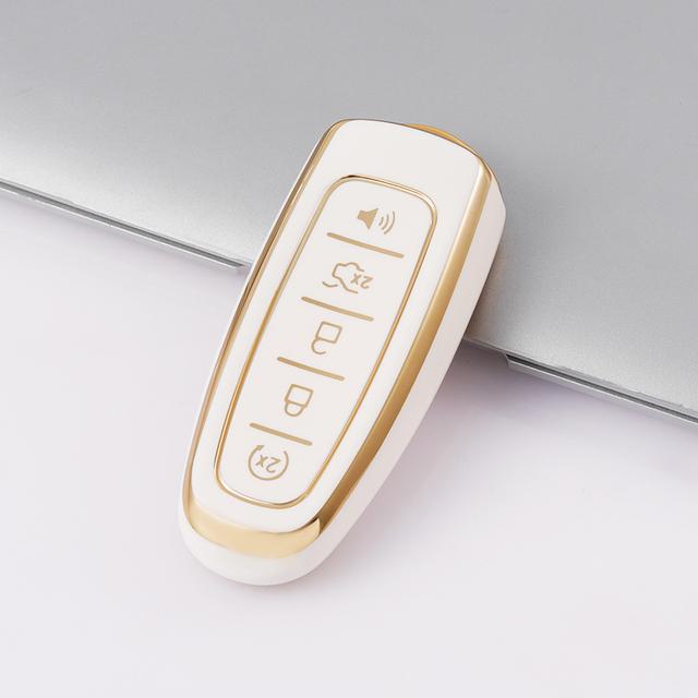 5 Button Car Remote Key Cover Shell Fob Case for Ford Edge Escape Expedition Explorer Focus Taurus Flex C-MAX Keychain Protector