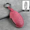 Leather Car Key Case Cover Shell Fob for Hyundai Grand Prix GN7 IONIQ6 Nuovo Kona Genesis Coupe Sonata Ix35 Protector Keychain