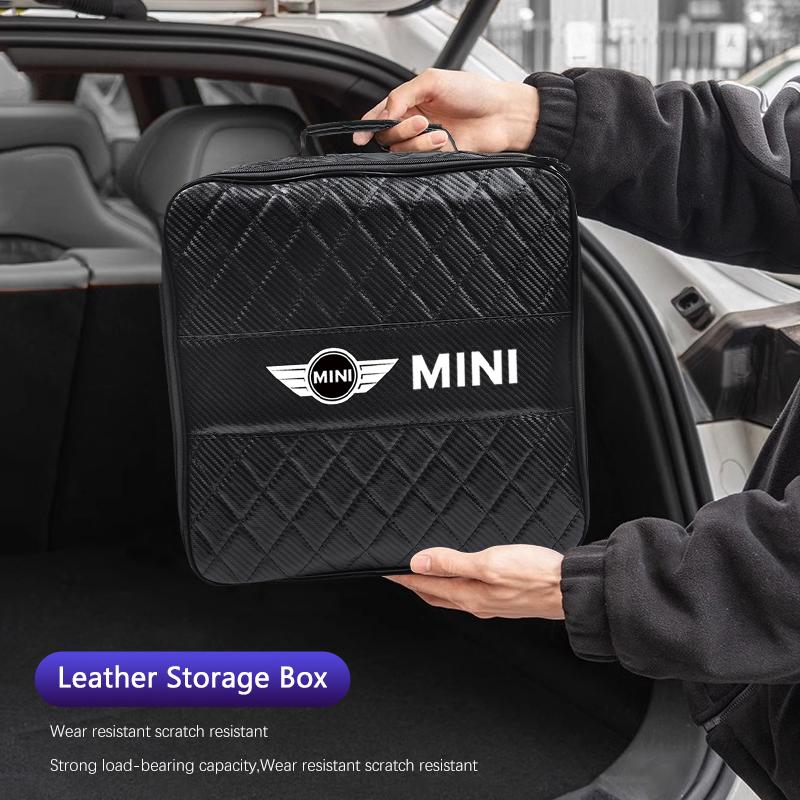 Car Leather Storage Bag High-capacity Auto Trunk Handbag Accessories For MINI Cooper JCW Countryman Clubman Cabrio Paceman Coupe Cnjaw55