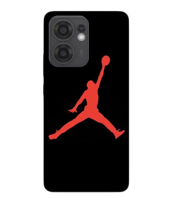 Coque Maniacase Pour Oppo Reno 13F Jordan logo 23 nike basketball couleur rouge