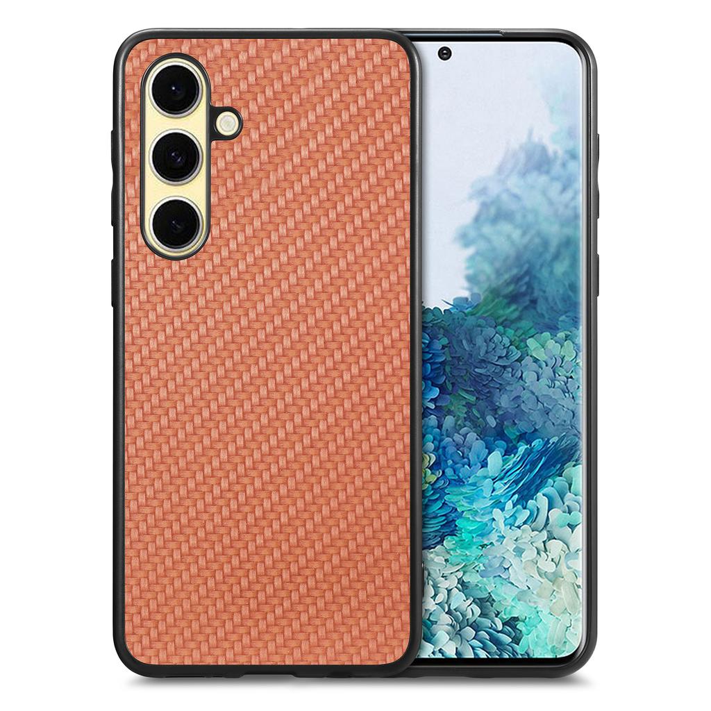 Pouzdro pro Samsung Galaxy A26 5G s texturou z uhlíkových vláken, PU+PC+TPU, zadní kryt pro telefon
