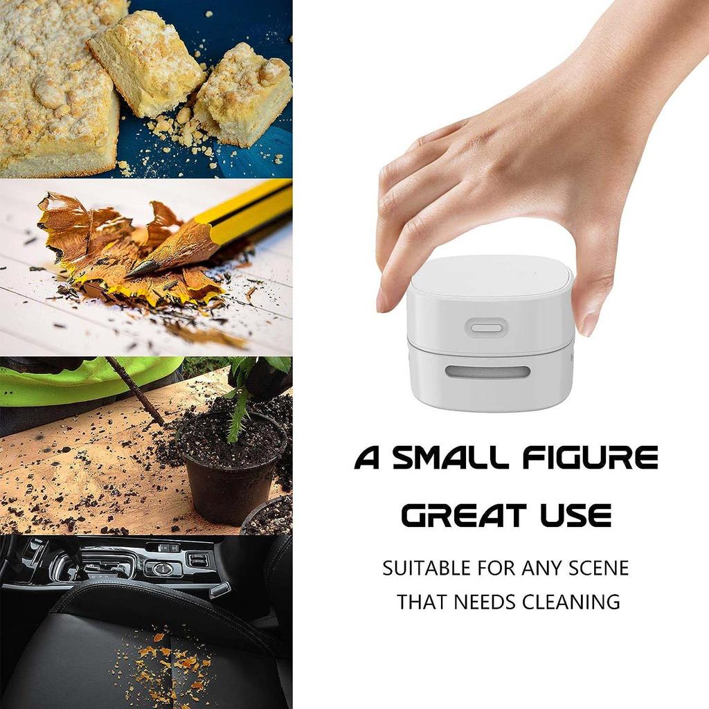 Portable Desktop Vacuum Cleaner Rechargeable Mini Table Dust Sweeper