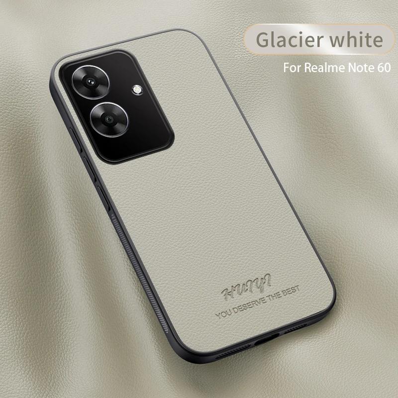 Leather Case for Oppo Realme Note 60 Luxury Shock Absorption Car Magnetic Mount Anti-knock Anti-fingerprint Thin Cover