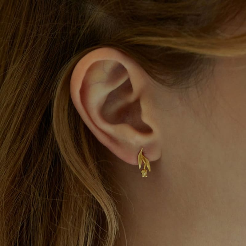 Shertz Tulip Flower Stud Earring (14k)