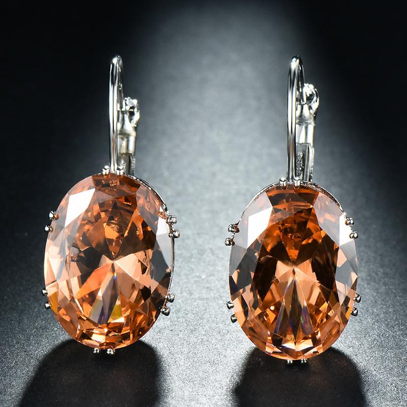 Water Drop Earrings Women Crystal Multicolor Temperament Shiny Zircon Earrings Fashion Attend Banquet High Quality