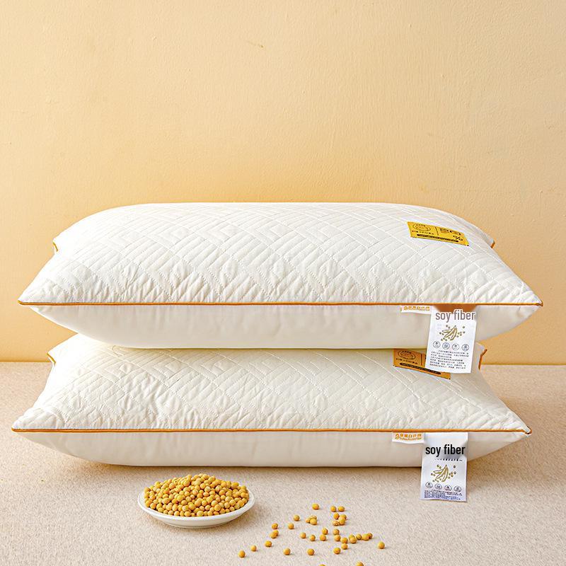 Almofadas de Apoio para Pescoço de Soja Classe A com Fronhas, Não Colapsáveis, 48x74 cm, Conjunto de 2.