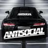 Antisocial Letter Car Stickers for Rear Window Auto Front Windshield Vinyl Decals Motorcycle decorative decals