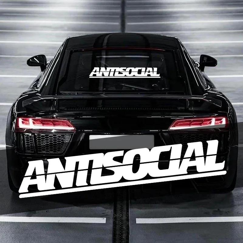 Antisocial Letter Car Stickers for Rear Window Auto Front Windshield Vinyl Decals Motorcycle decorative decals