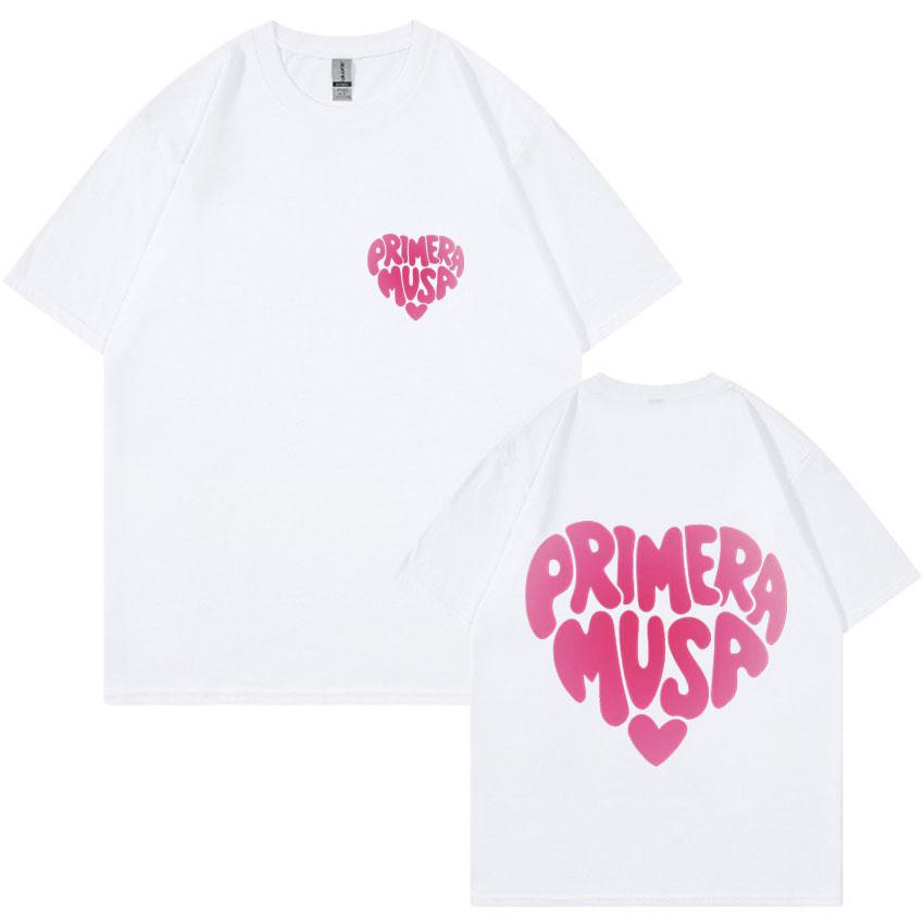 Fashion 2025 T-shirt: Rapper Omar Courtz Primera Musa Double-sided Printed Men's and Women's Hip-hop Y2K Aesthetic T-shirt