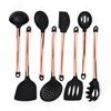 Mångsidigt Svart Silikon och Rostfritt Stål Köksredskapsset Tolvdelat Non-stick Matlagningsnödvändigheter