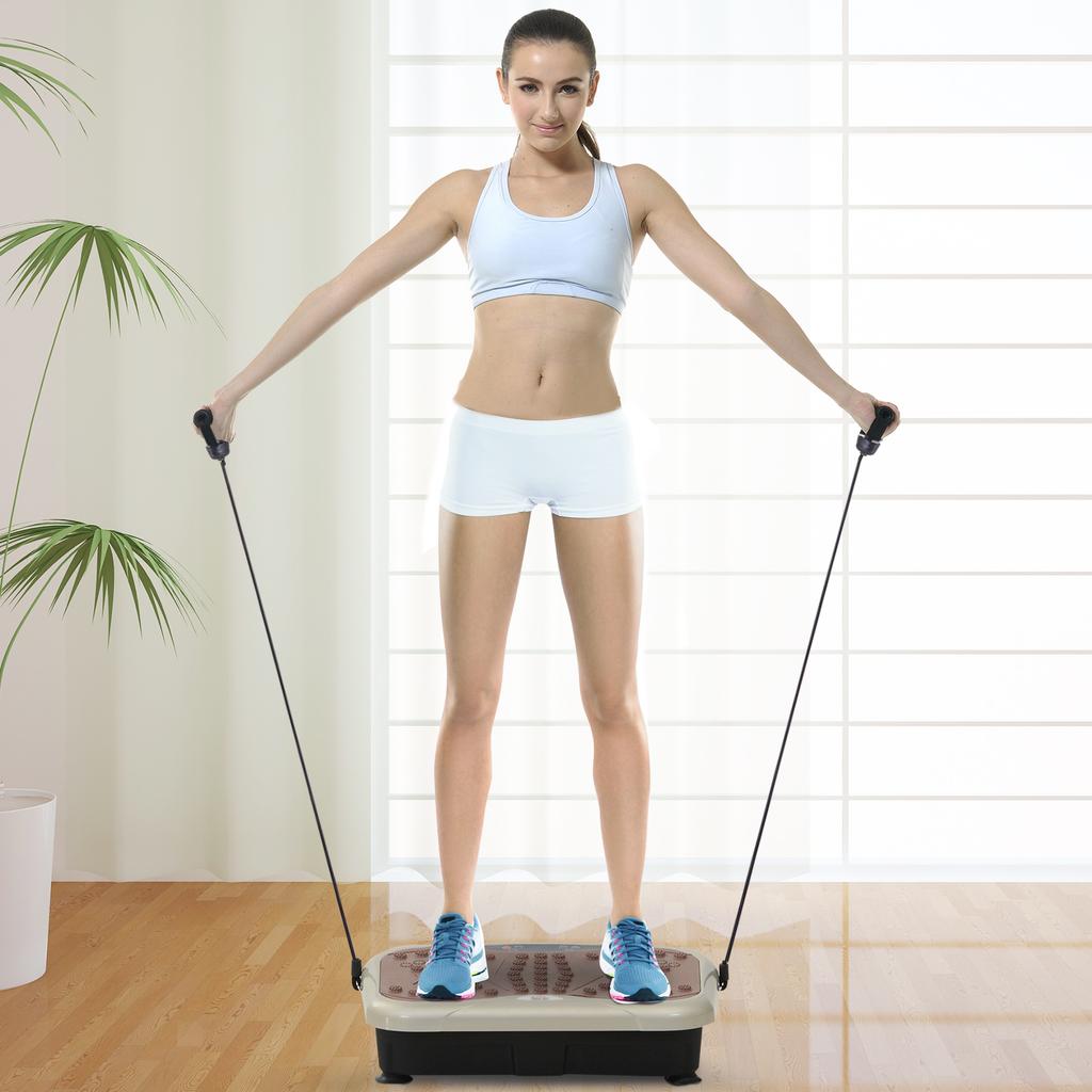 Vibration Plate Vibration Trainer Vibration Device Fitness Trainer LED Display USB Speaker Training Bands Remote Control