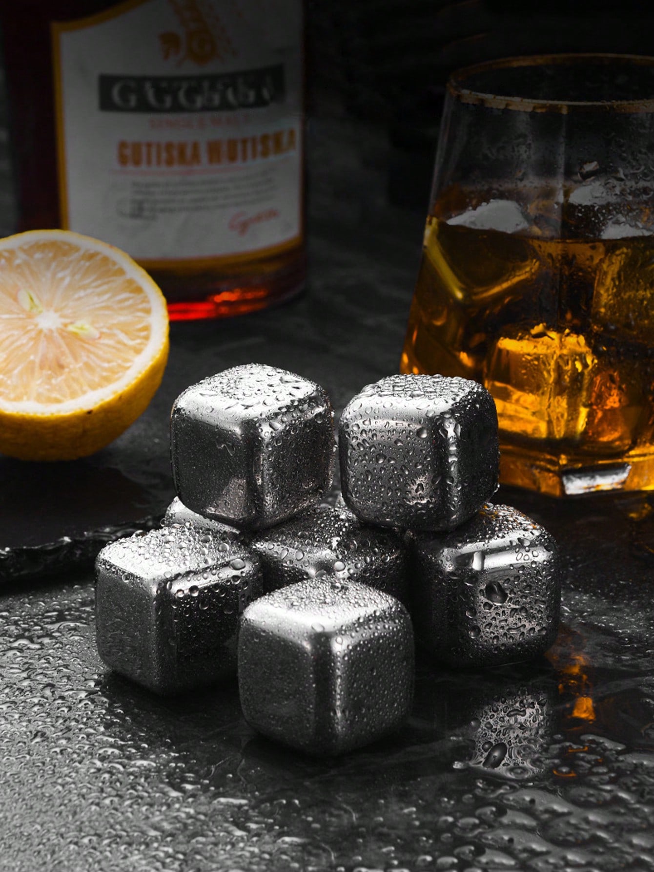 4pcs Stainless Steel Ice Cubes, Reusable Ice Stones For Fast Cooling And