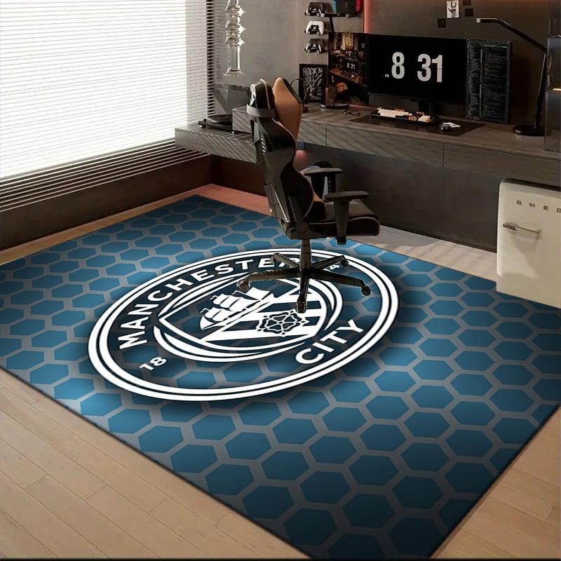 City Football Club Printed Office Carpet Chair Cushion  Entryway Rug, Rugs for Living Room, Bedroom Christmas gifts