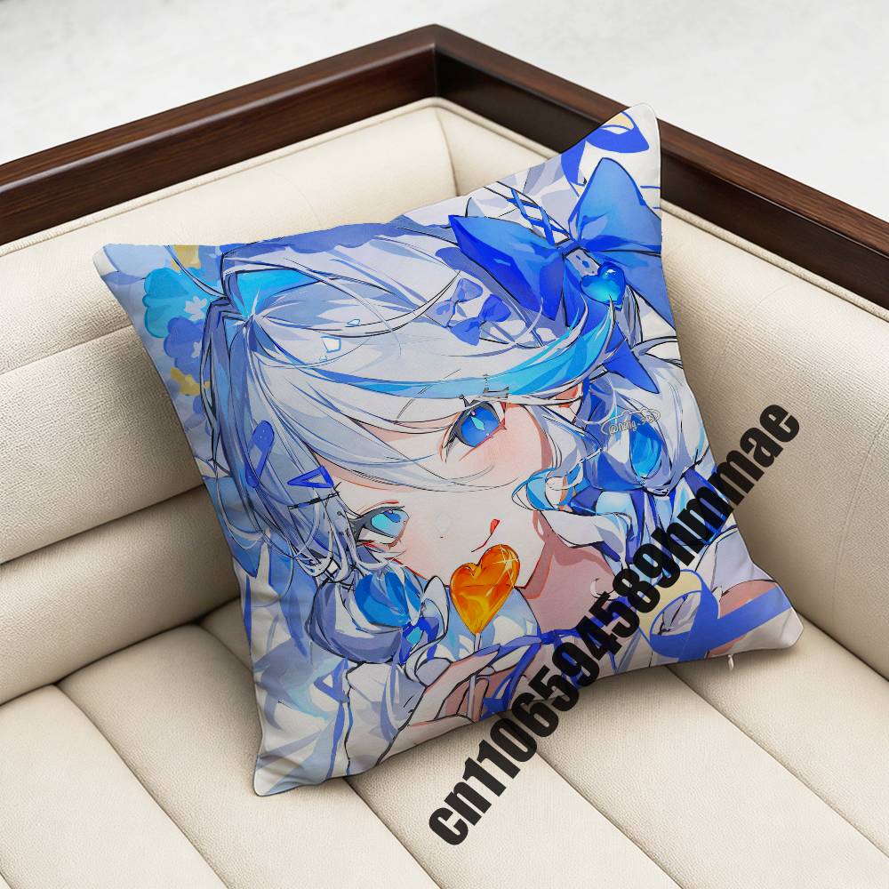 Genshin Impact Furina Throw Pillow Case Sham 45X45Cm 35X35Cm Square Home Pillowcase Cushion Cover