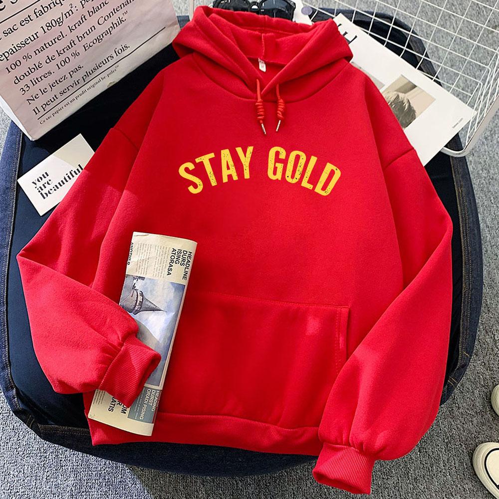 Stay Gold The Outsiders Худи Свитшоты с принтом из фильма для женщинмужчин Повседневные свитшоты с длинным рукавом и капюшоном Эстетичные XXXL красный 2130₽