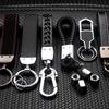 AAAMT1 For Ford Mustang Focus Transit 1Pcs Metal Leather Keychain Ring Edge Fiesta Escape Kuga Mondeo Fusion Ranger Auto Accessories