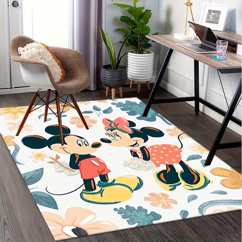 Office Rug Mickey Mouse, Minnie Mouse theme 3D Printed Anti-Slip Rug-Machine Washable for Living Room