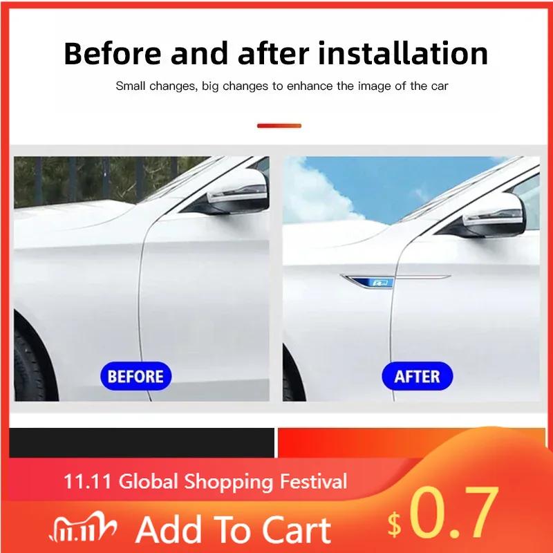 80% Hot 3D Metal Car Sticker VW Emblem Fender Blade Decal Badge Decal For Volkswagen Rline Touran Beetle Scirocco Amarok T5 P