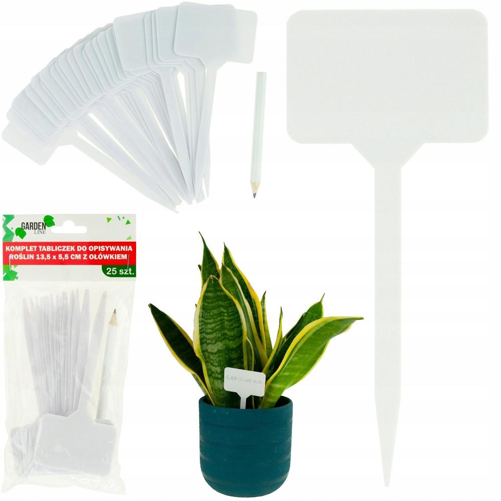 Gardenline Komplet 25 Tabliczek Do Opisywania Roślin 13,5X5,5Cm Z Ołówkiem Eva2734