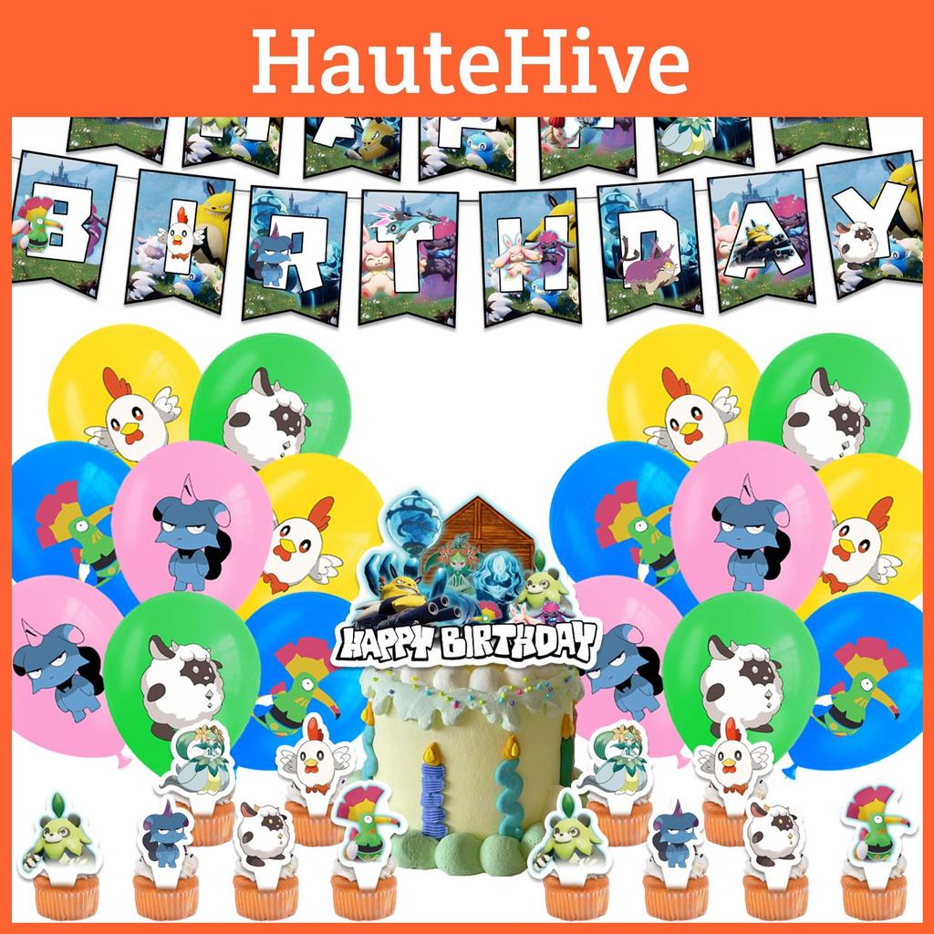 Happy Palworld Birthday Party Decoration Set With New Fantastic Beast Paru Paper Material