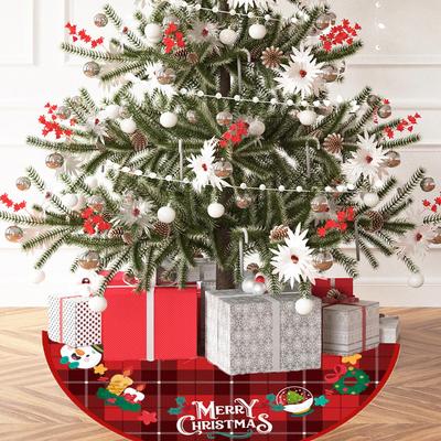 1PC - Christmas Tree Skirt Pattern, Winter Tree Skirt Used for Christmas Scene Decoration, Holiday Party Decoration
