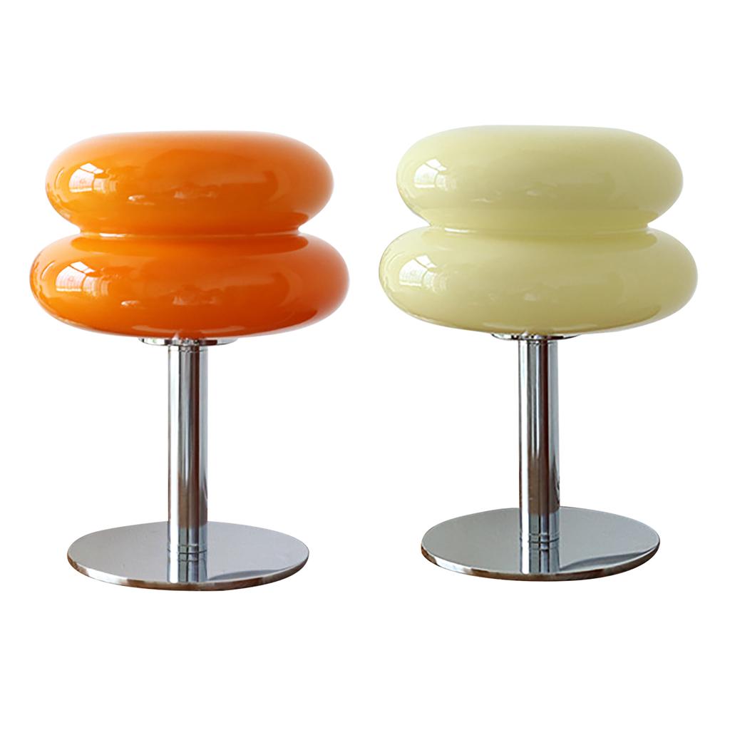 Glass Macaron Table Lamp Kids Bedside Lamp USB Three Color Dimmable Table Lamps for Bedroom