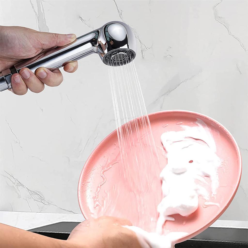Kitchen faucet shower head Pull-out sprayer with push button switching 2 water modes ABS material G1/2 connector