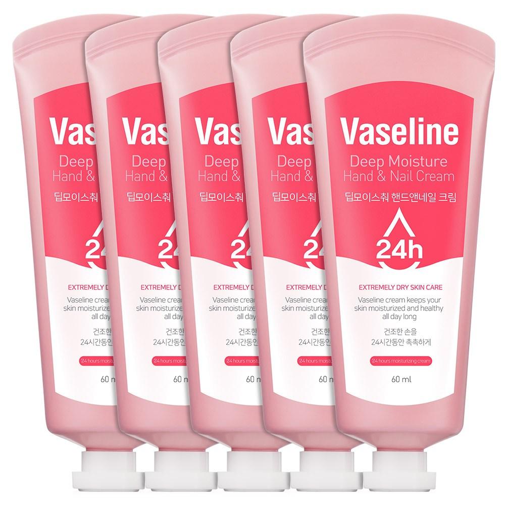 Vaseline Крем для рук и ногтей 24 часа глубокого увлажнения, 60 мл, 5 шт.