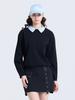 CHALLENGER Women'S 2-Way Collar Detachable Long Sleeve T-Shirt Black