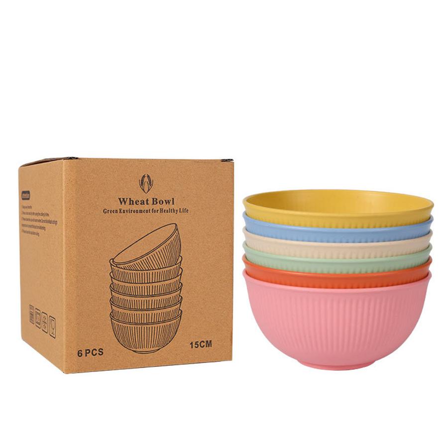 Wheat Straw Dinnerware Set Eco-friendly Safety Plates Cups Bowels Home Party Tableware Set Outdoor Camp Candy Colour Gift