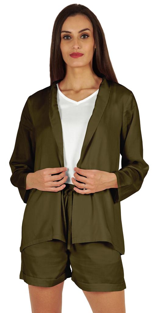 Inkmeso Elegant Shrug  & Shorts Set For Women  s 3 Piece Outfits Loungewear Summer