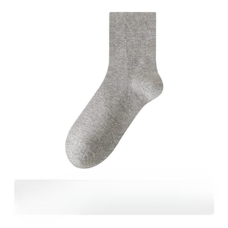 Men's Pure Cotton Mid-calf Socks for Autumn, Odor-resistant, Sweat-absorbent, Antibacterial, Anti-tear, 100% Cotton