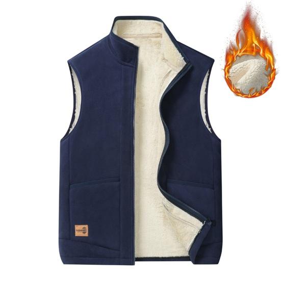 Heren Fleece Bodywarmer - Gevoerd Vest Met Opstaande Kraag Voor Herfst En Winter