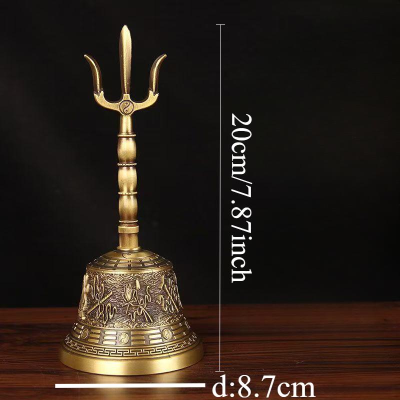 1pc Metal Clock, Taoist Hand Cranked Clock, Buddhist Hall Feng Shui Decoration, Home Decoration, Witchcraft Decor Lucky Bell