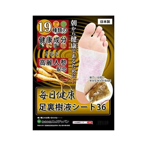 m's Japan Daily Health Foot Sap Sheets with Korean Ginseng and 19 Healthy Ingredients, Made in Japan, Foot Relaxation Sheets (72 Sheets (36 Pairs))