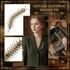 Centipede Shaped Collar Pin Brooch Metal Insect Design Lapel Pin Accessory for Shirt Jacket Suit Decoration
