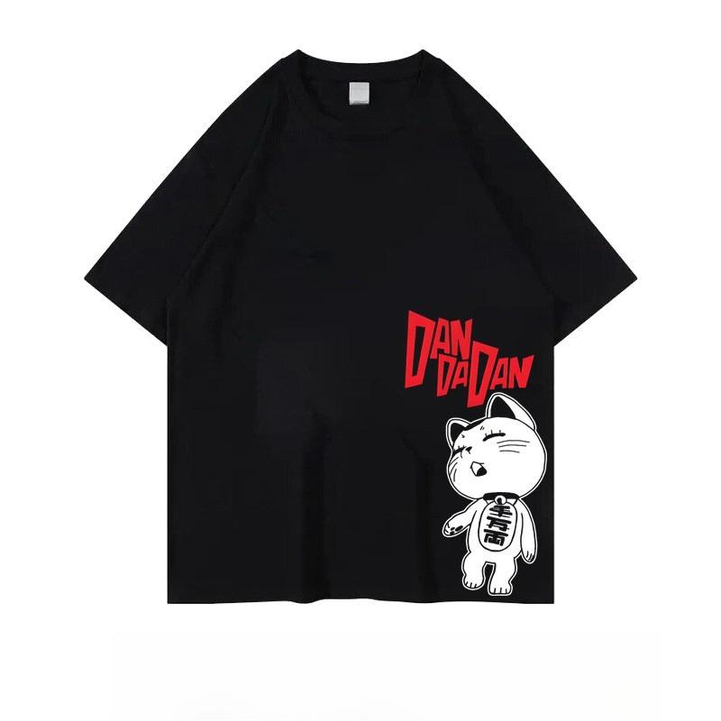 Dan Da Dan Cartoon and Funny Printed Round-neck Short-sleeved T-shirts Bold Party Anime and 2D Clothing Summer Multiple Choices