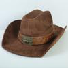 Popolare cappello western da cowboy in camoscio stile europeo e americano per uomo e donna, semplice e alla moda, a tesa larga, cappello jazz